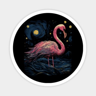 Starry Night Flamingo Gifts Retro Vintage Funny Beach Summer Magnet